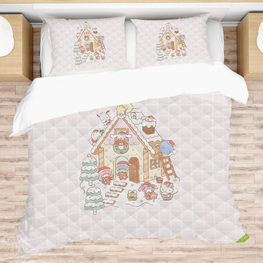 Hello Kitty Bed Set for a Merry Christmas Sanrio Splendor Quilted Elegance