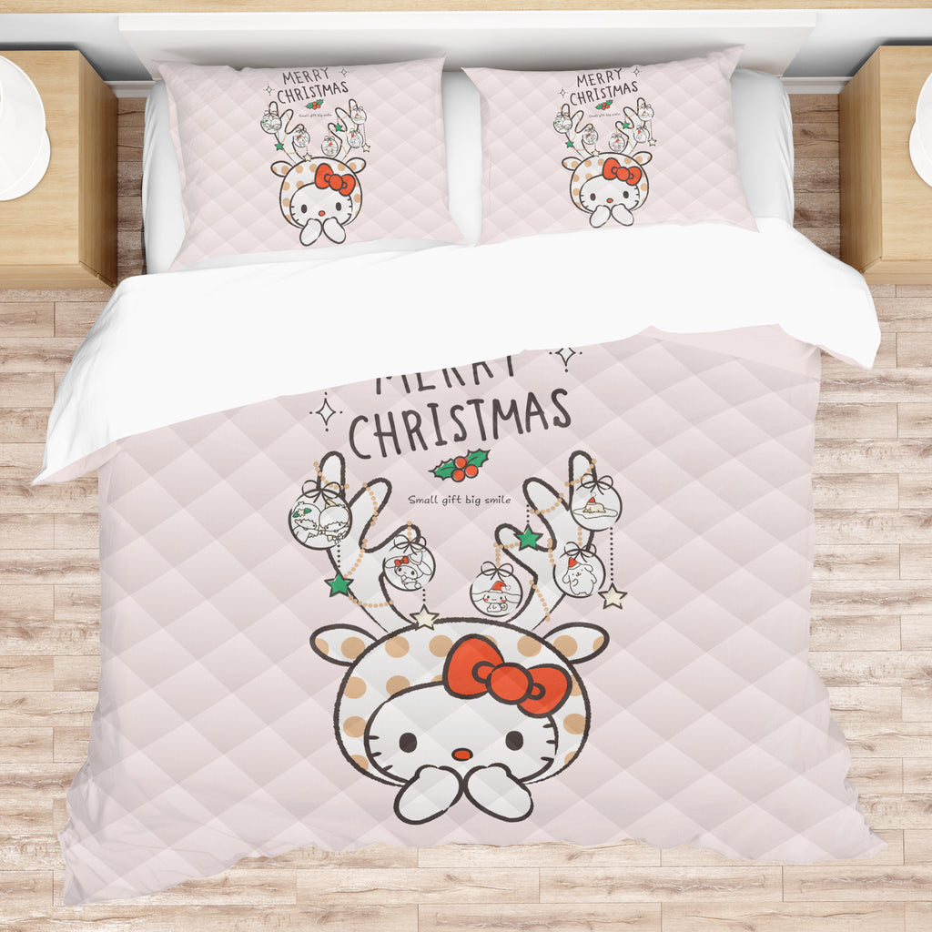 Hello Kitty Bed Set - Luxury Christmas Bed Set - Cozy Christmas Vibes