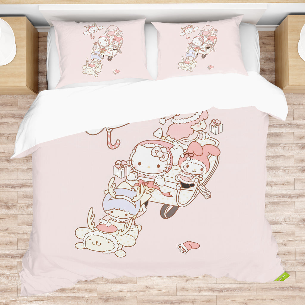Hello Kitty Bed Set Adorable Elegance Cute Bedding Set for Sweet Dreams