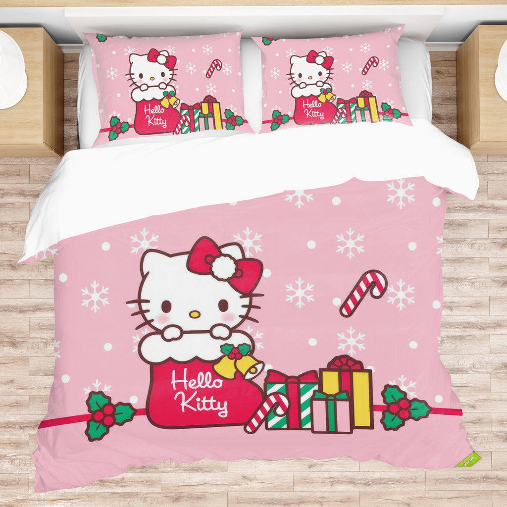 Hello Kitty Christmas Bedding Set for a Joyful Season Pink Quilted