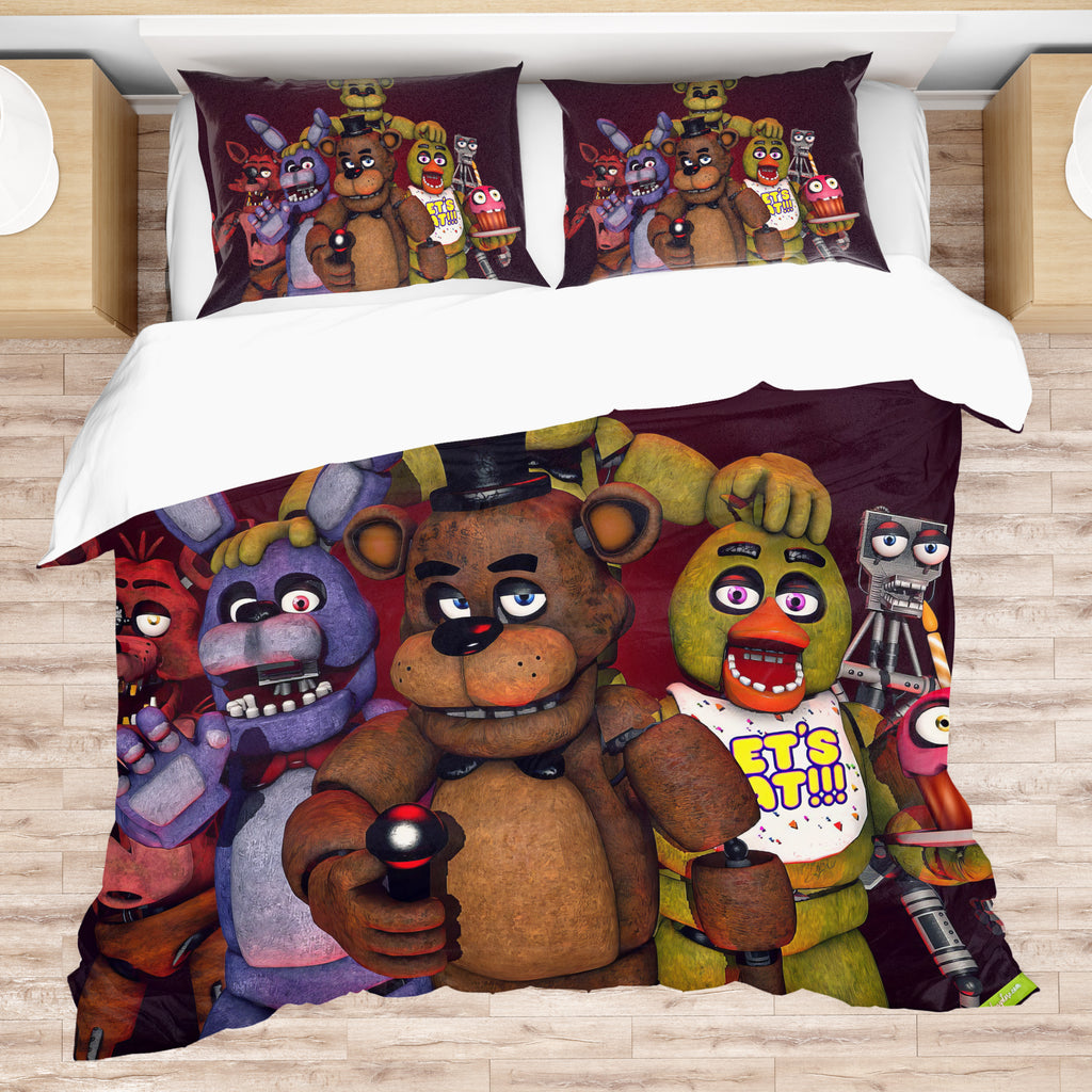 FNaF Bedding Set Quilt Set Cute Freddy Fazbear Chica Fox Bed Linen