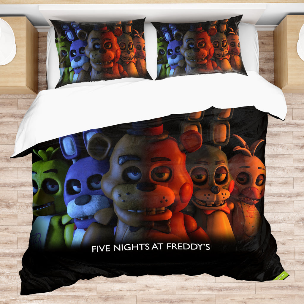 FNaF Bedding Set 3D Quilt Set Cute Cartoon Freddy Fazbear Chica Fox Bed Linen