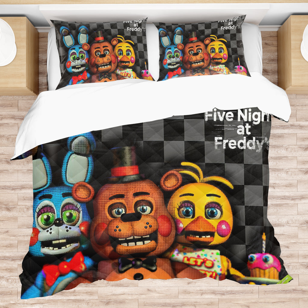 FNaF Bedding Set 3D Quilt Set Cartoon Freddy Bonnie Chica Bed Linen