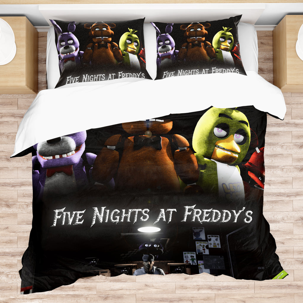 FNaF Bedding Set 3D Quilt Set Freddy Bonnie Chica Foxy Funny Bed Linen