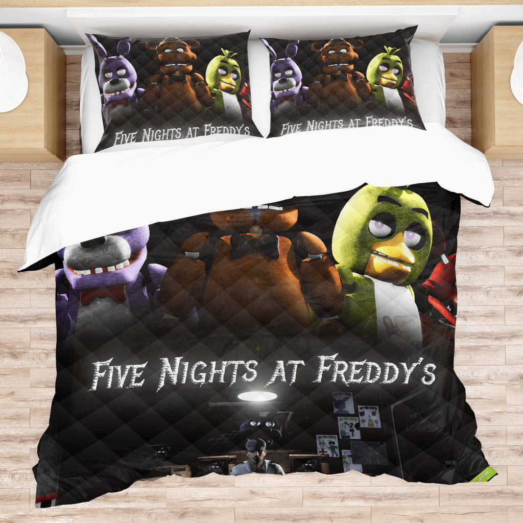 FNaF Bedding Set 3D Quilt Set Freddy Bonnie Chica Foxy Funny Bed Linen