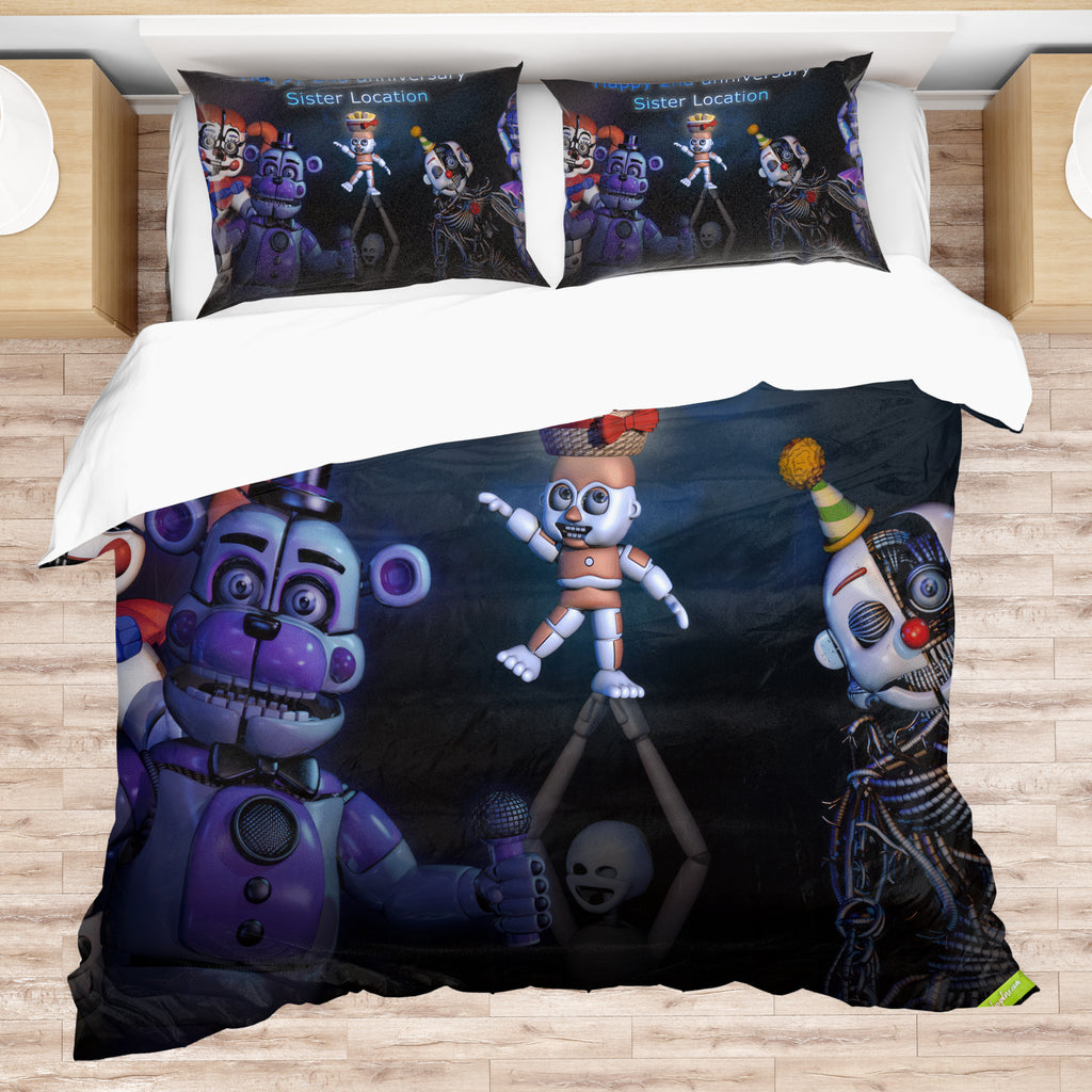 FNaF Bedding Set 3D Quilt Set Sister Location Cute Horror Game Bed Linen