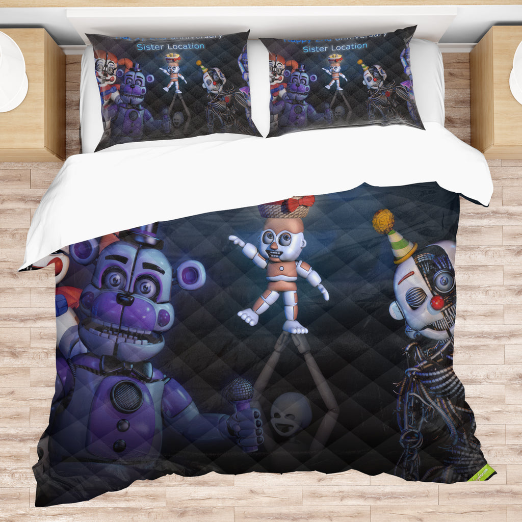 FNaF Bedding Set 3D Quilt Set Sister Location Cute Horror Game Bed Linen