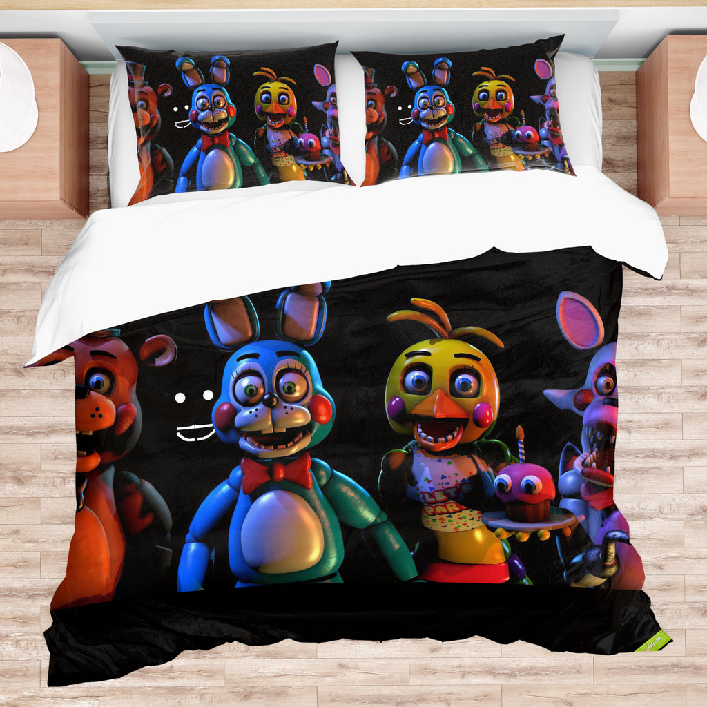 FNaF Bedding Set FNaF 5 Foxy Freddy Bonnie Chica Quilt Set 3D Horror Movie