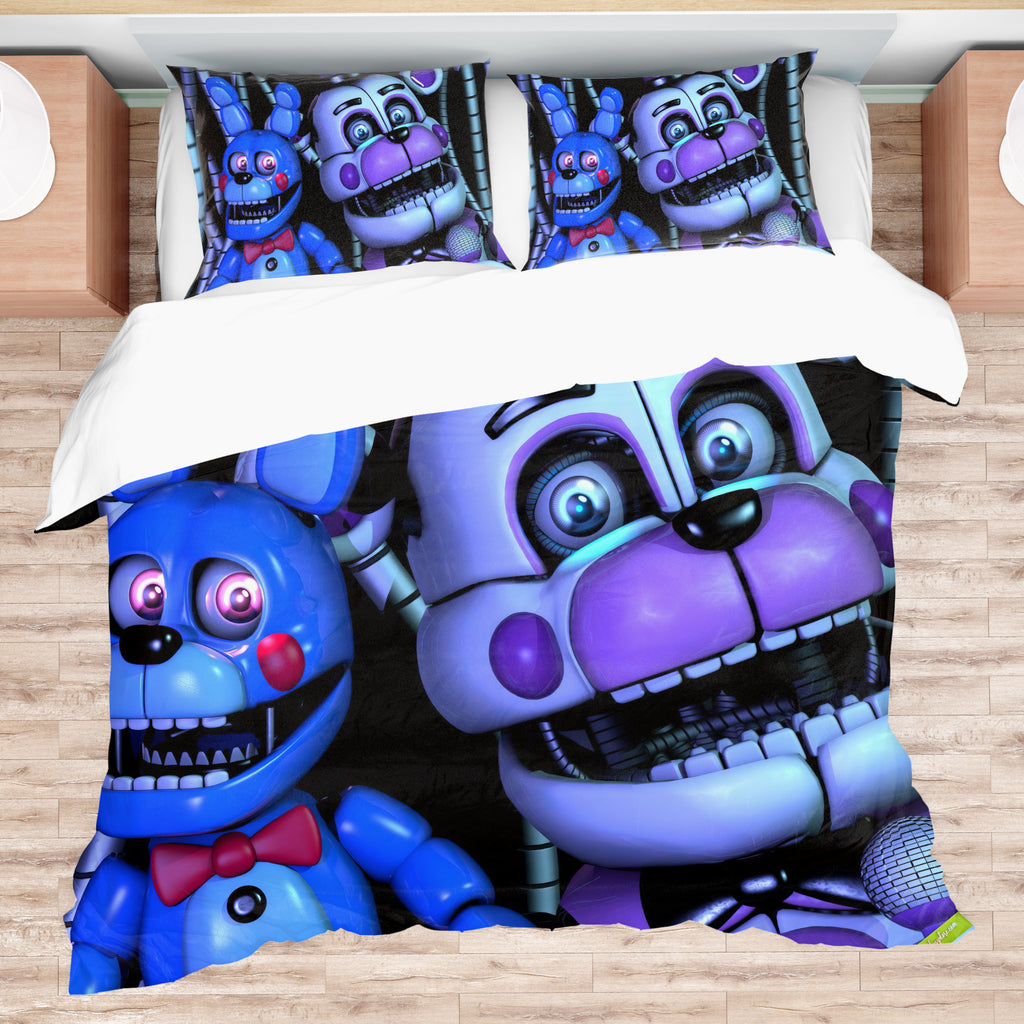 FNaF Bedding Set Freddy Bonnie Quilt Set FNaF 5 Comfortable Soft Breathable