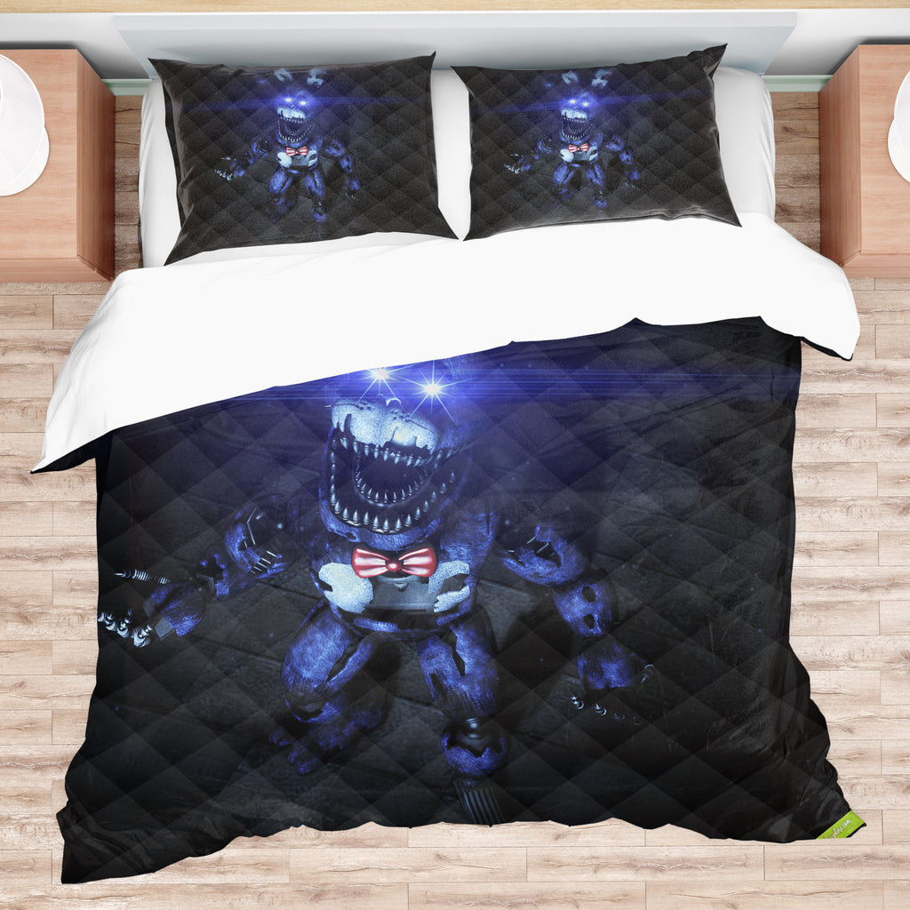 FNaF Bedding Set Nightmare Bonnie Quilt Set 3D Comfortable Soft Breathable