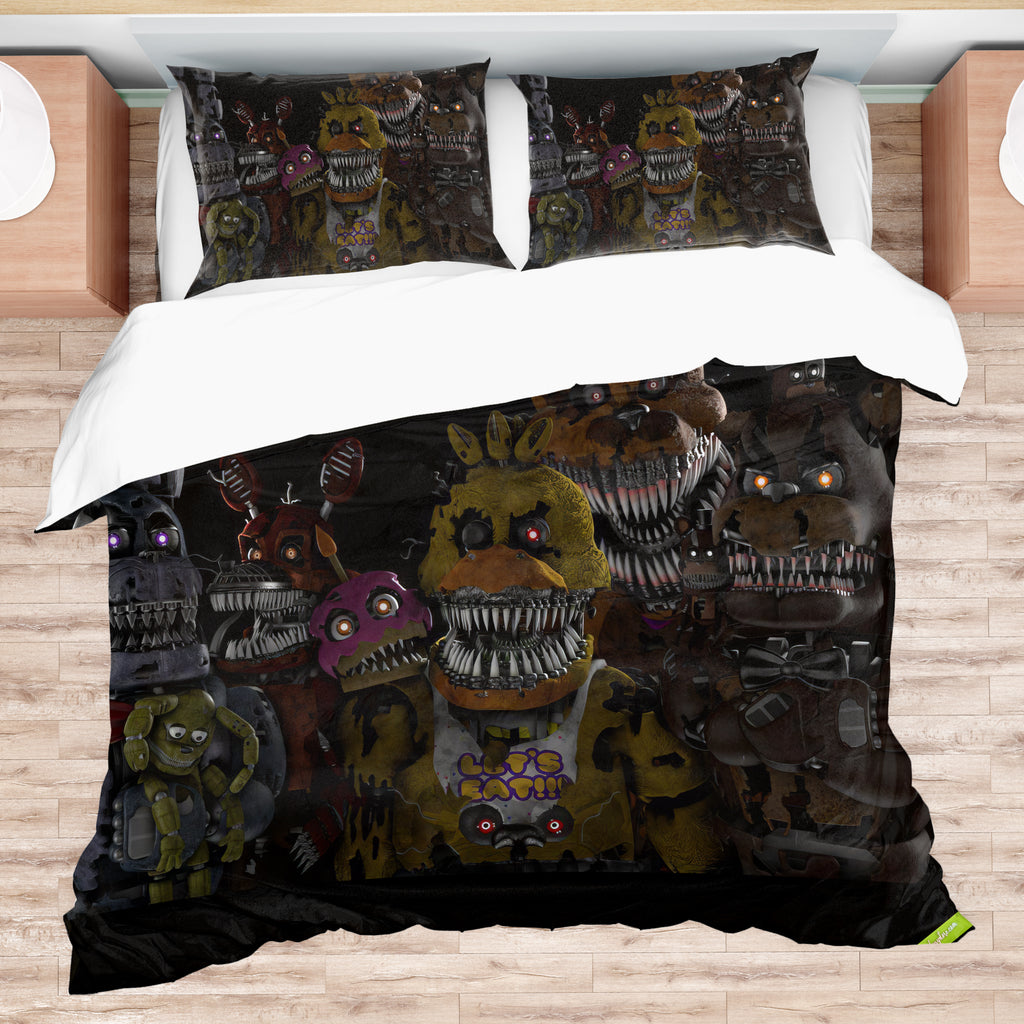 FNaF Bedding Set Funny Nightmare FNaF World Quilt Set 3D Comfortable Soft Breathable