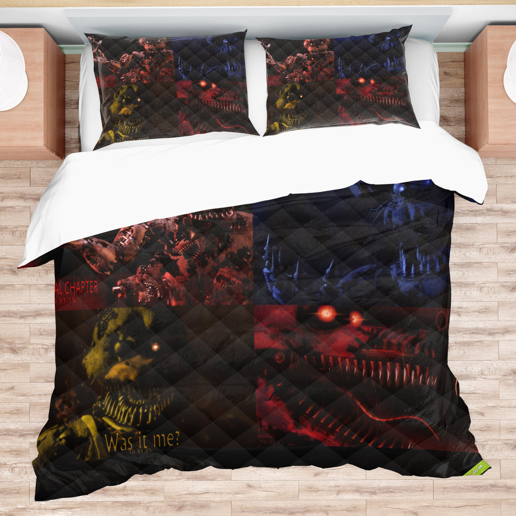 FNaF Bedding Set 3D Horror Game Nightmare Foxy Freddy Bonnie Chica Quilt Set Comfortable Soft Breathable
