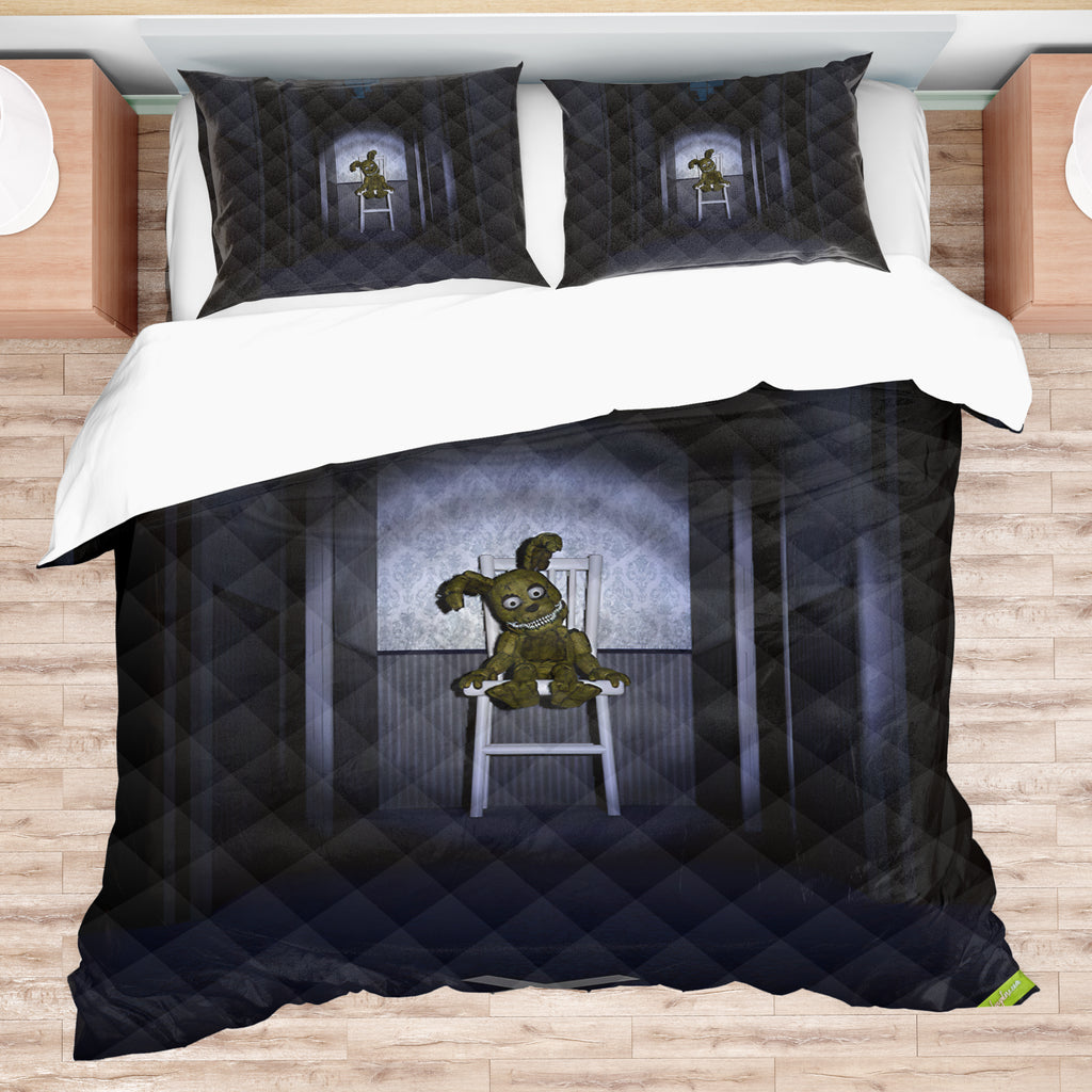 FNaF Bedding Set 3D Horror Game Springtrap Quilt Set Comfortable Soft Breathable