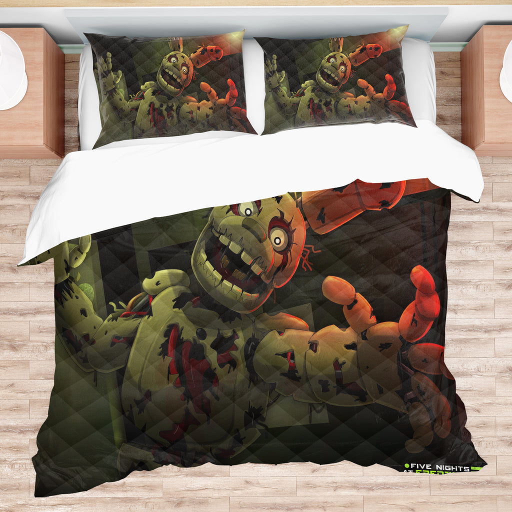 FNaF Bedding Set Springtrap Withered Bonnie Quilt Set Comfortable Soft Breathable