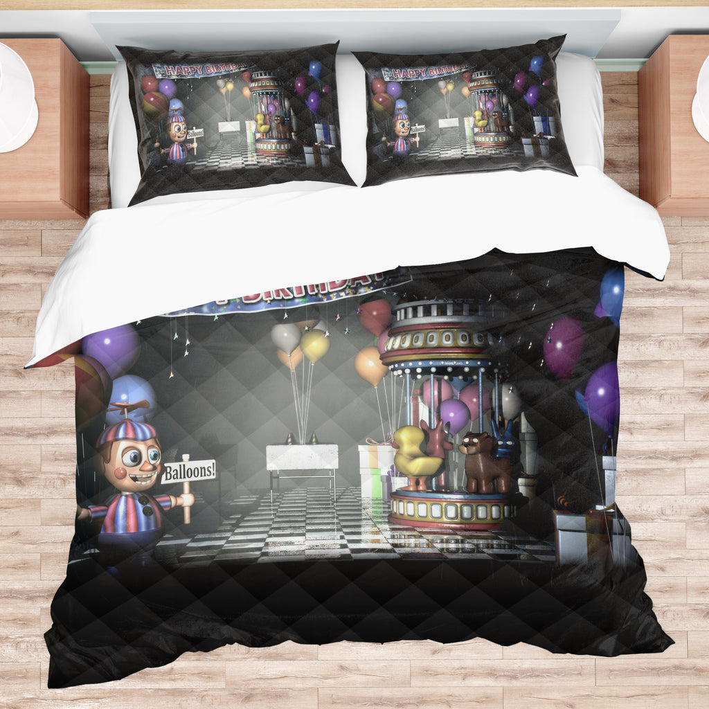 FNaF Bedding Set FNaF World Black Quilt Set Comfortable Soft Breathable