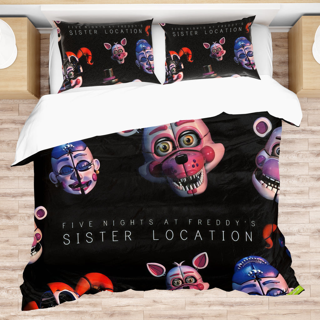 FNaF Bedding Set Quilt Set Freddy Funtime Foxy Sister Location Bed Set
