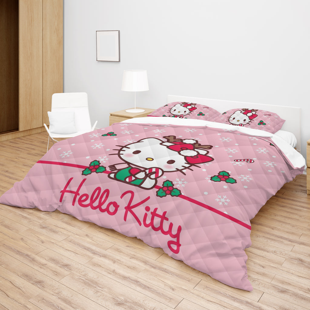 Hello Kitty Christmas Bedding Set to Spread Holiday Cheer Pink Bedding Set for a Charming Bedroom