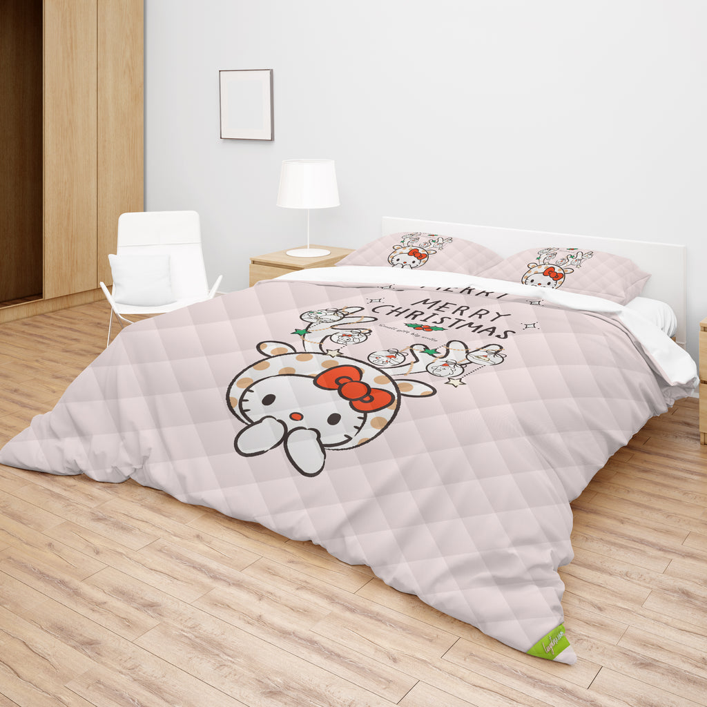 Hello Kitty Bed Set - Luxury Christmas Bed Set - Cozy Christmas Vibes