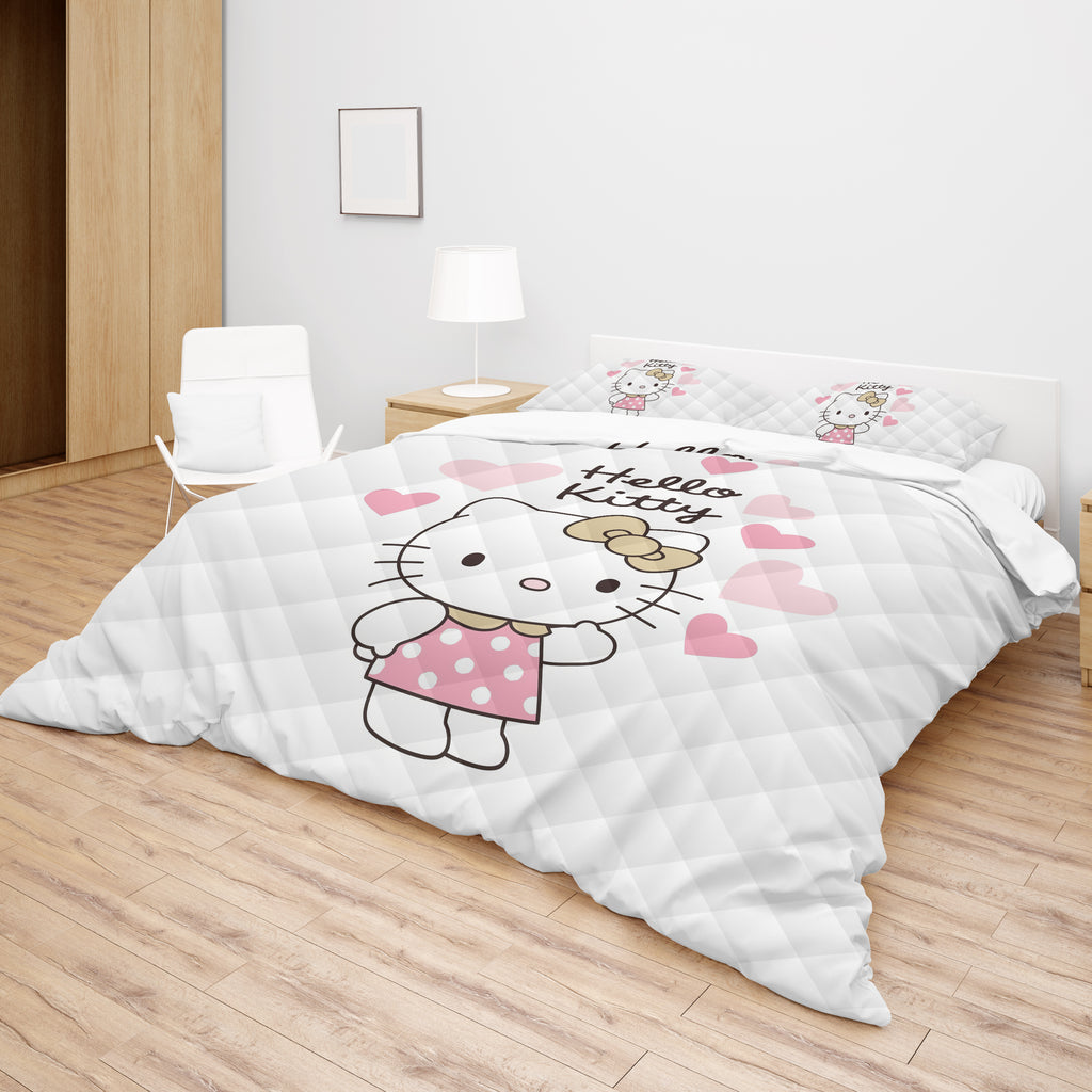 Cozy and Charming - Hello Kitty White Bedding Set for Sweet Dreams