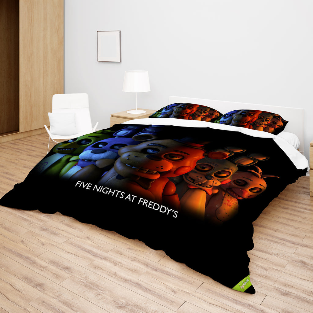 FNaF Bedding Set 3D Quilt Set Cute Cartoon Freddy Fazbear Chica Fox Bed Linen