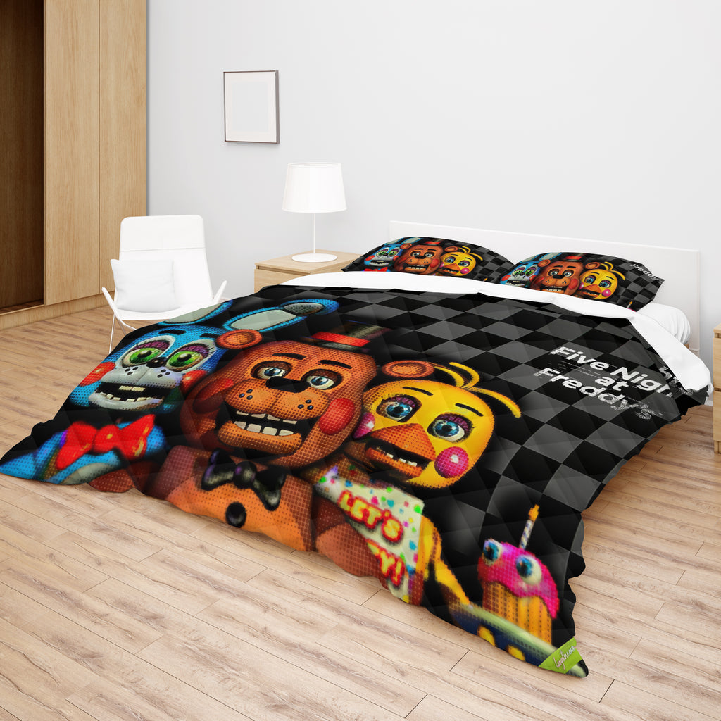 FNaF Bedding Set 3D Quilt Set Cartoon Freddy Bonnie Chica Bed Linen