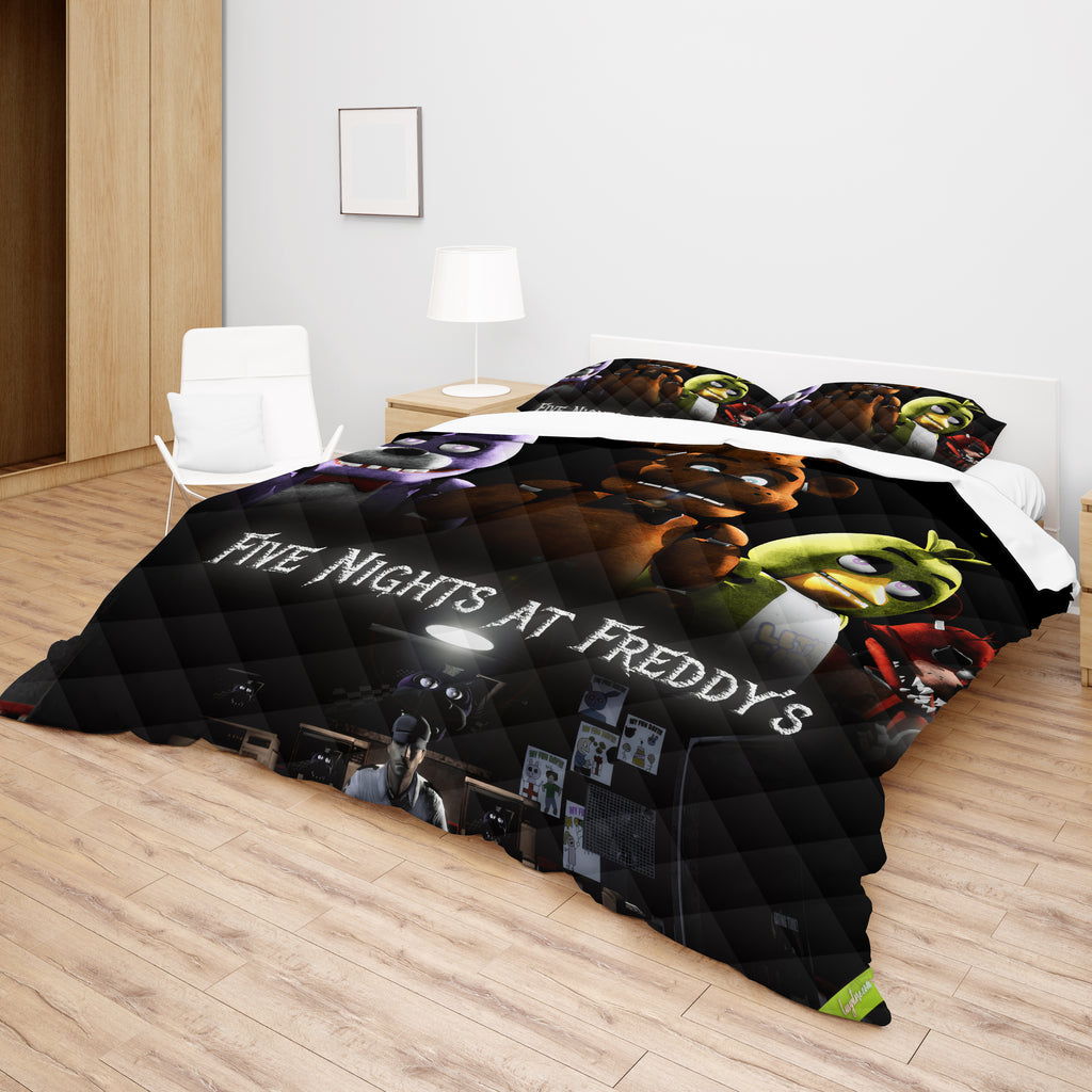 FNaF Bedding Set 3D Quilt Set Freddy Bonnie Chica Foxy Funny Bed Linen