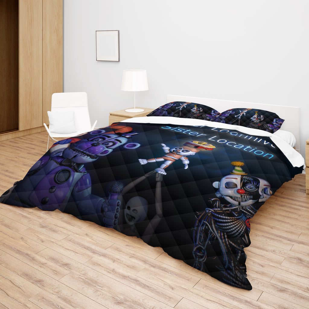 FNaF Bedding Set 3D Quilt Set Sister Location Cute Horror Game Bed Linen