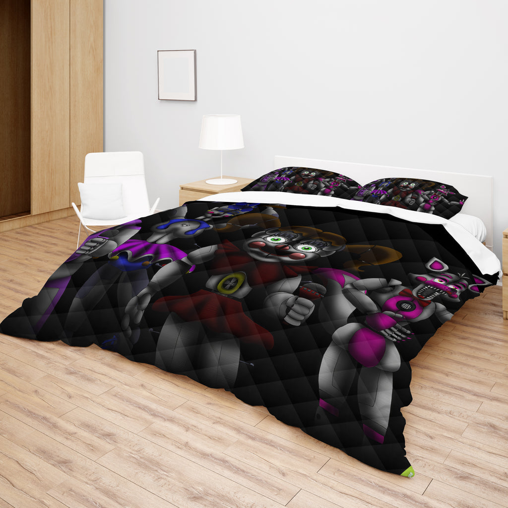 FNaF Bedding Set 3D Quilt Set Sister Location Cute Horror Game Bed Linen