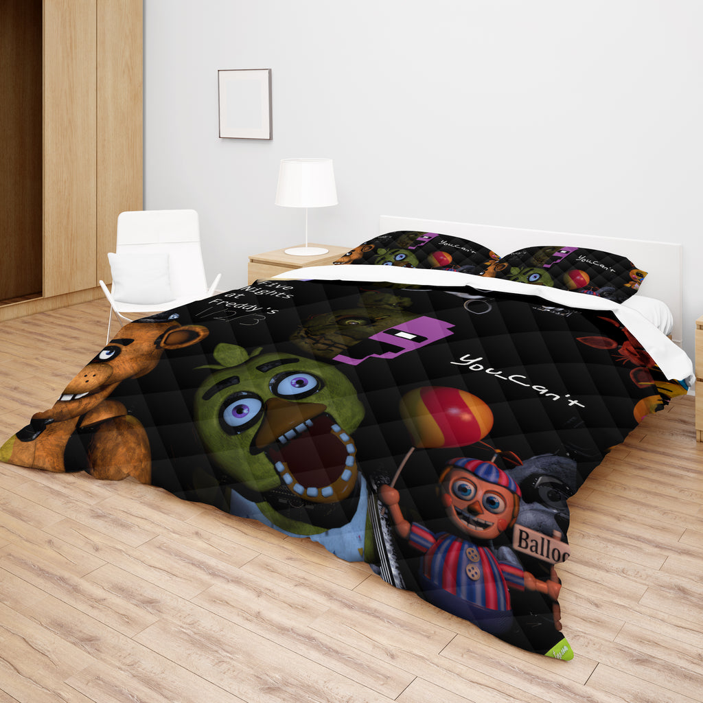 FNaF Bedding Set 3D Quilt Set Cute Horror Game Bed Linen