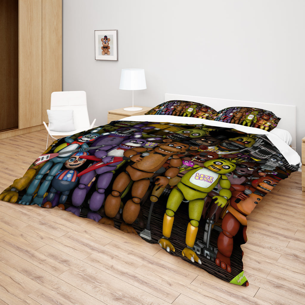 FNaF Bedding Set FNaF World Quilt Set Withered Bonnie Glamrock Freddy Fazbear