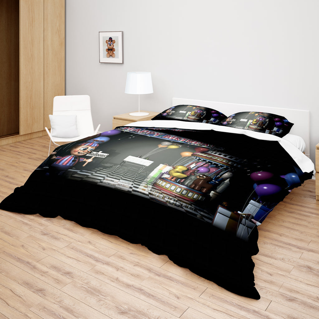 FNaF Bedding Set FNaF World Black Quilt Set Comfortable Soft Breathable