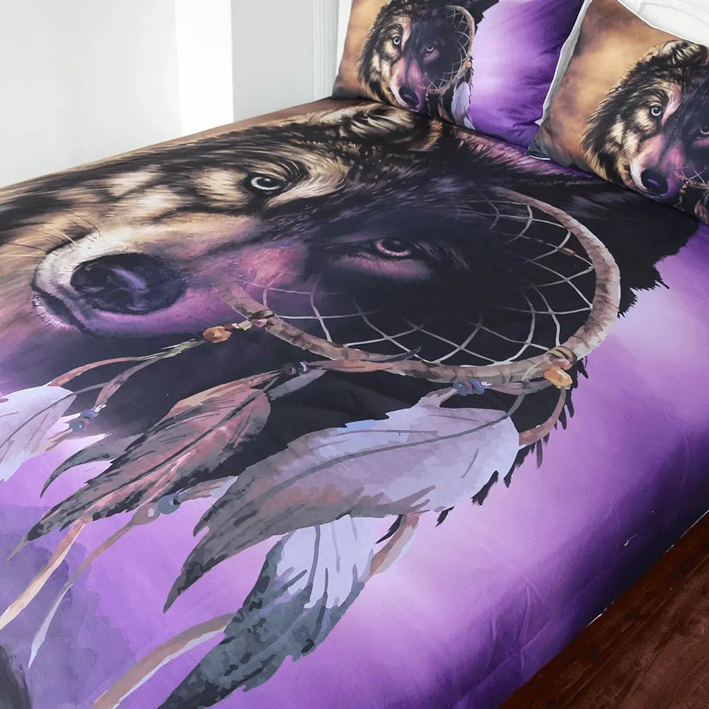 Luxury Bedding Sets 3D Wolf Mountain Bed Set US Twin Full Queen King Size