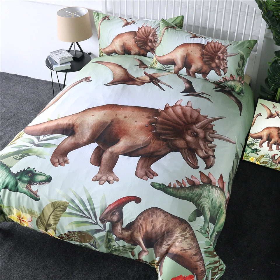 Dinosaur Bedding 3D Cartoon Jurassic Printed Bedclothes For Boys Home Textiles