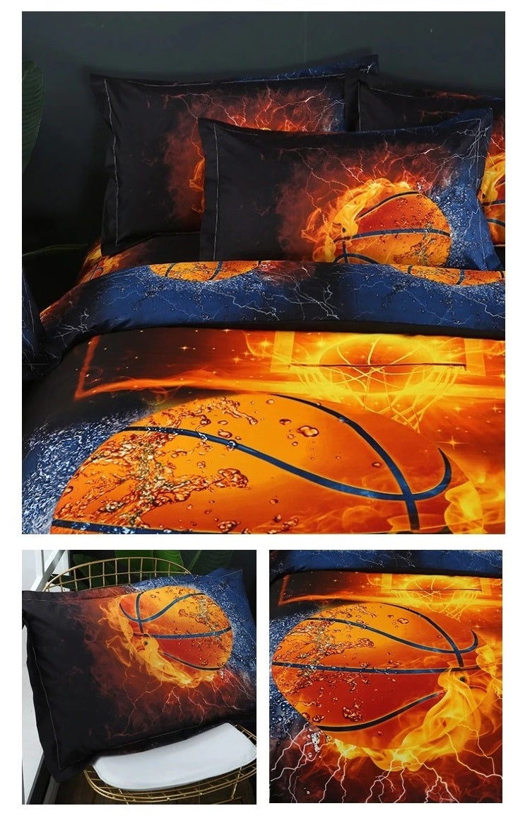 Christmas Bedding Sets 3D Football Sport Series Soft Basketball Queen King Size Gift Bed Sets For Boys