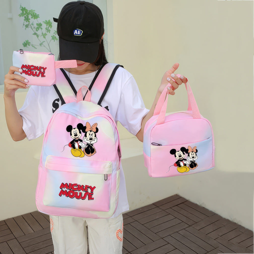 Minnie Backpack - 3pcs/set Colorful Backpack with Lunch Bag Casual School Bags