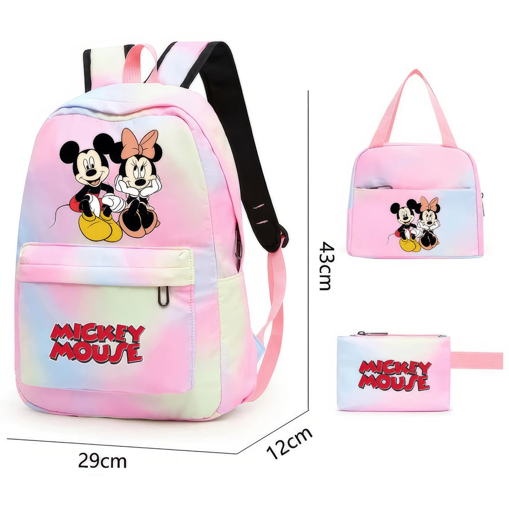 Minnie Backpack - 3pcs/set Colorful Backpack with Lunch Bag Casual School Bags