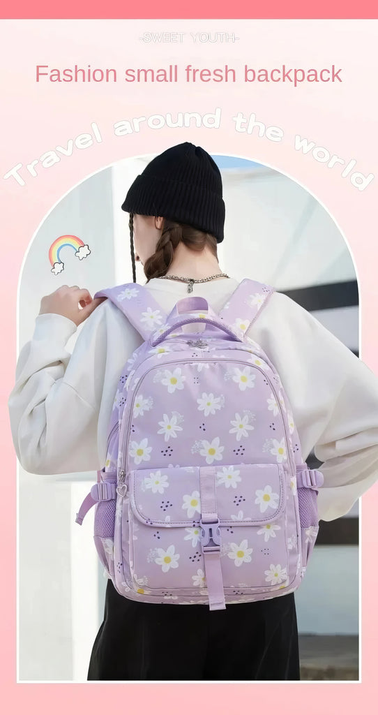 Minnie Backpack - Large Capacity Colorful Waterproof Floral Knapsack Mochila