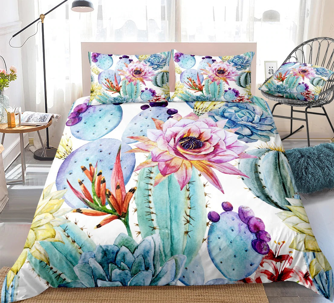 Sunflower Bedding Cactus Bedding Set 3D Printing Home Textiles Colorful Teen Bed Room