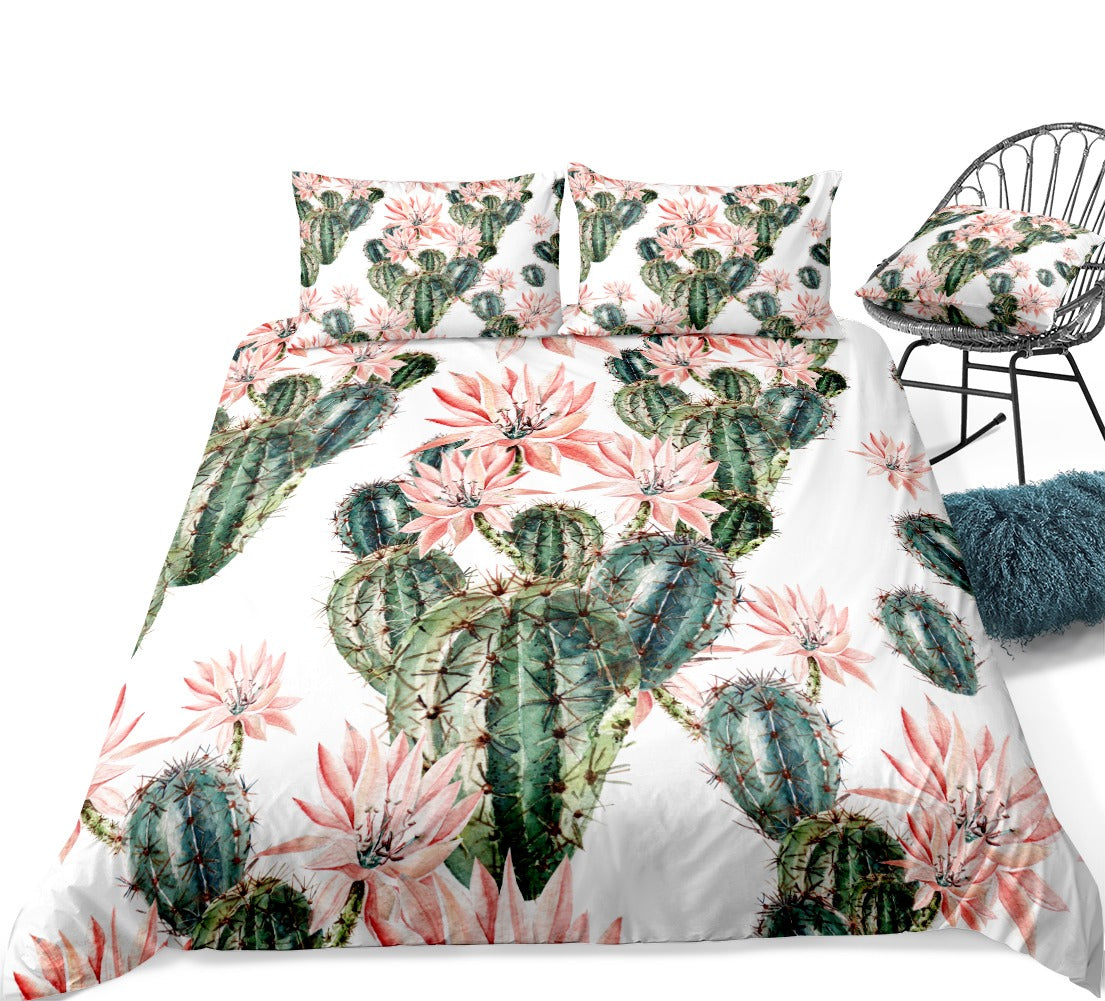 Tropical Bedding Cactus Duvet Cover Flower Bedding Sets Floral Home Textiles