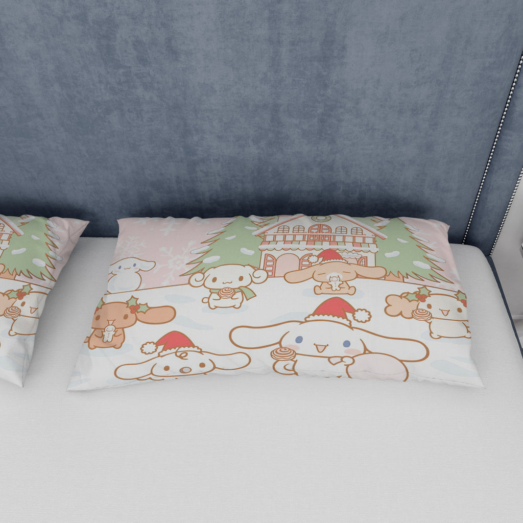 Cinnamoroll Bed Set - Snuggle Up with a Quilted Bedding Set Celebrate the Holidays with Cinnamoroll