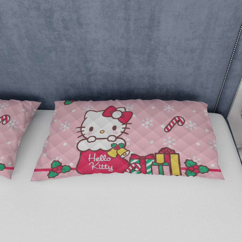 Hello Kitty Christmas Bedding Set for a Joyful Season Pink Quilted