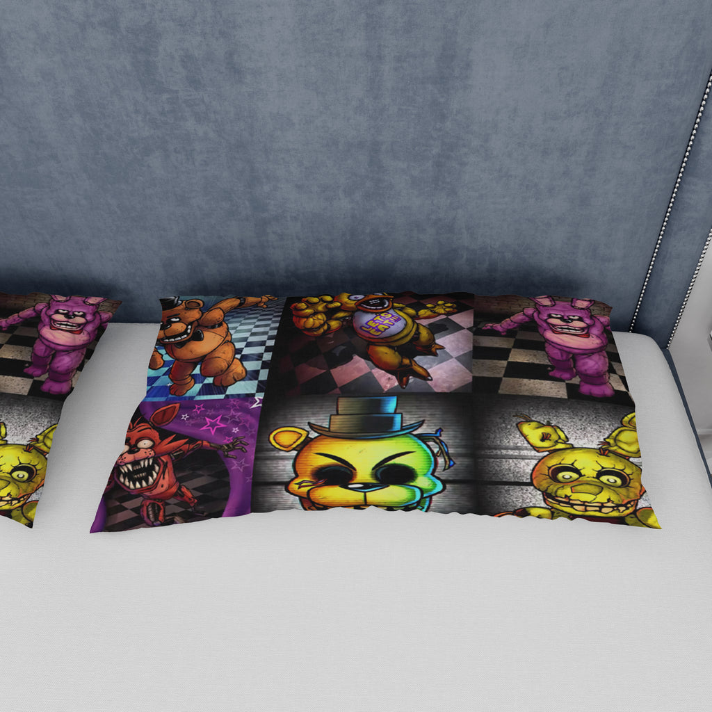 FNaF Bedding Set Colorful Quilt Set Cartoon Freddy Fazbear Chica Fox Bed Linen