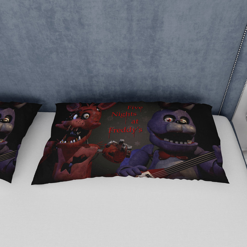 FNaF Bedding Set Bonnie Foxy Glamrock Quilt Set 3D Horror Movie
