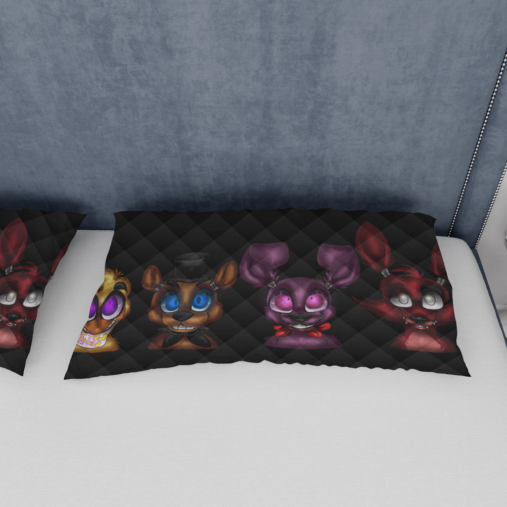 FNaF Bedding Set Cute Nightmare Bonnie Foxy Freddy Chica Quilt Set 3D Horror Movie