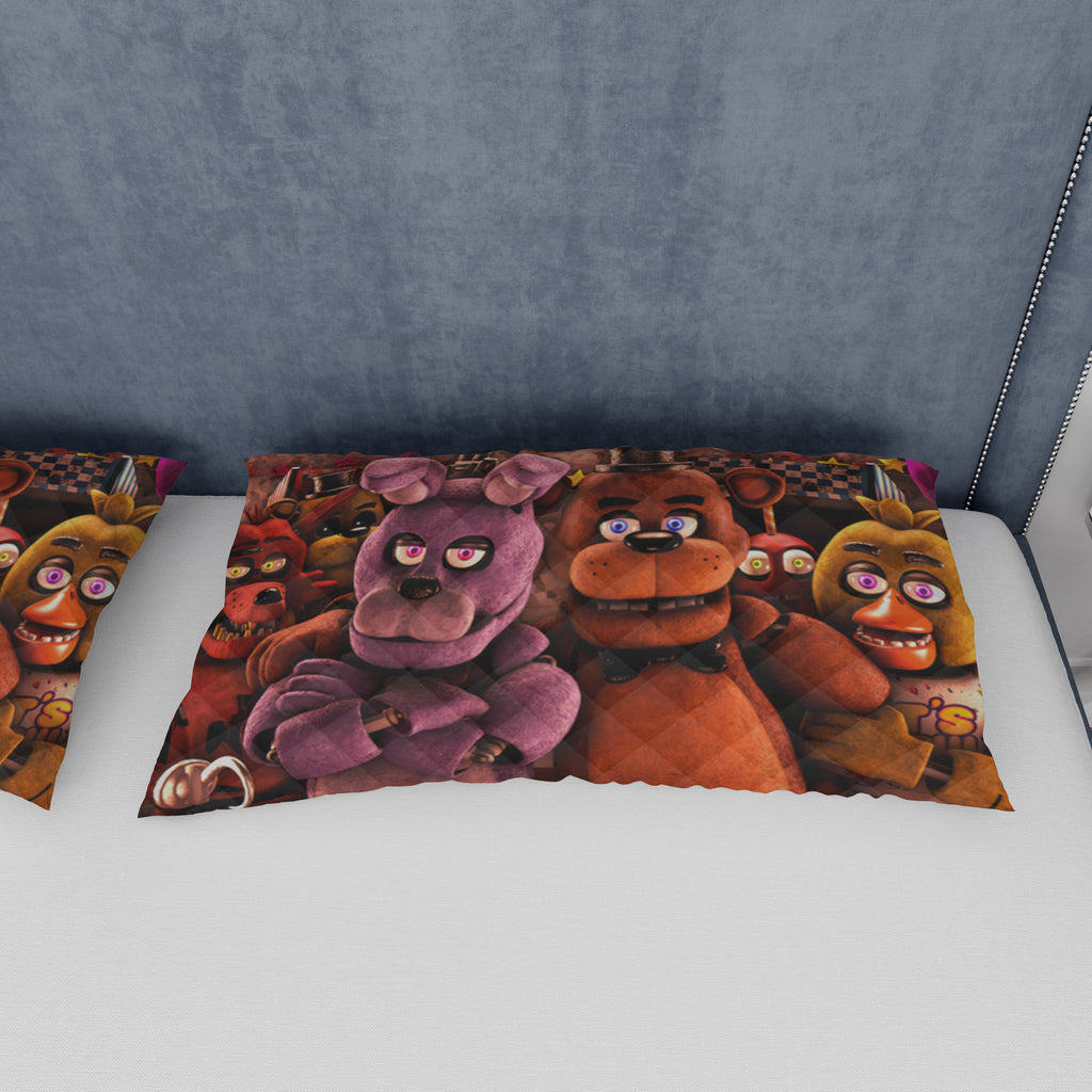 FNaF Bedding Set FNaF World Glamrock Quilt Set 3D Horror Movie