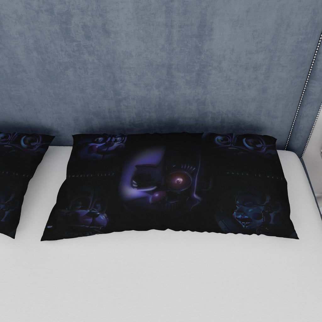 FNaF Bedding Set Nightmare Black Quilt Set Comfortable Soft Breathable