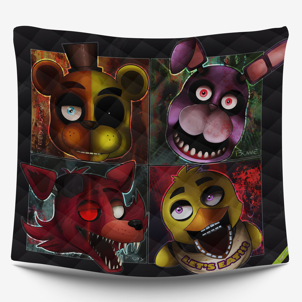 FNaF Bedding Set 3D Quilt Set Cute Freddy Bonnie Foxy Chica Bed Linen