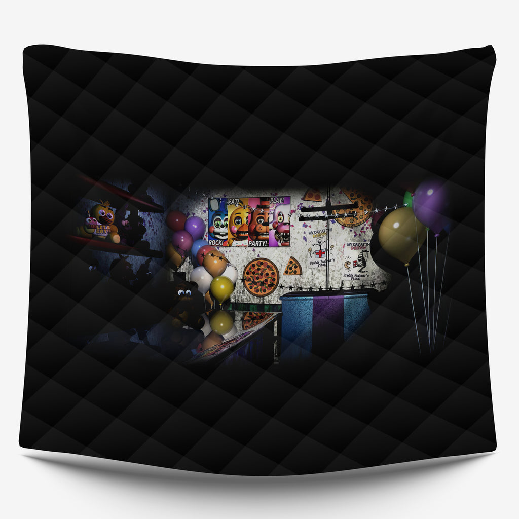 FNaF Bedding Set 3D Quilt Set Black Nightmare FNaF World