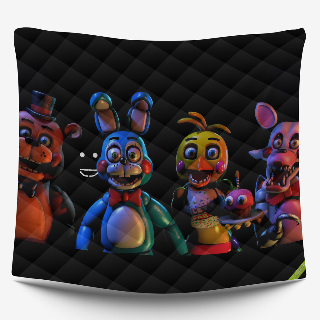 FNaF Bedding Set FNaF 5 Foxy Freddy Bonnie Chica Quilt Set 3D Horror Movie