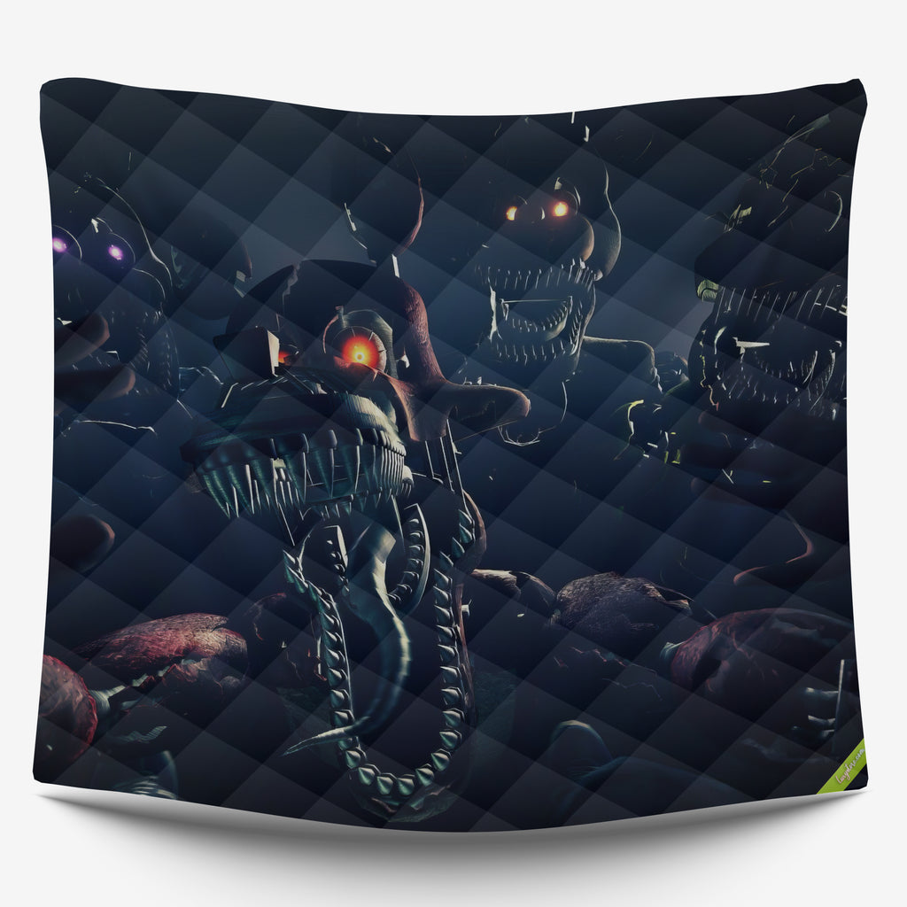 FNaF Bedding Set Horror Game Nightmare Quilt Set 3D Comfortable Soft Breathable